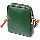 Невелика сумка трапеція для жінок з натуральної шкіри Vintage 22268 Зелена, фото 2
