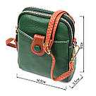 Невелика сумка трапеція для жінок з натуральної шкіри Vintage 22268 Зелена, фото 3