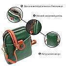 Невелика сумка трапеція для жінок з натуральної шкіри Vintage 22268 Зелена, фото 4