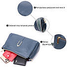 Жіноча практична сумка через плече з натуральної шкіри Vintage 22287 Синя, фото 4