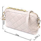 Стильна сумка жіноча через плече з натуральної стьобаної шкіри Vintage 22316 Біла, фото 3