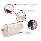 Стильна сумка жіноча через плече з натуральної стьобаної шкіри Vintage 22316 Біла, фото 4