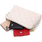 Стильна сумка жіноча через плече з натуральної стьобаної шкіри Vintage 22316 Біла, фото 7