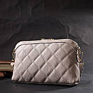 Стильна сумка жіноча через плече з натуральної стьобаної шкіри Vintage 22316 Біла, фото 9