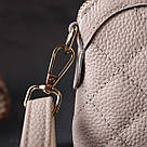 Стильна сумка жіноча через плече з натуральної стьобаної шкіри Vintage 22316 Біла, фото 10