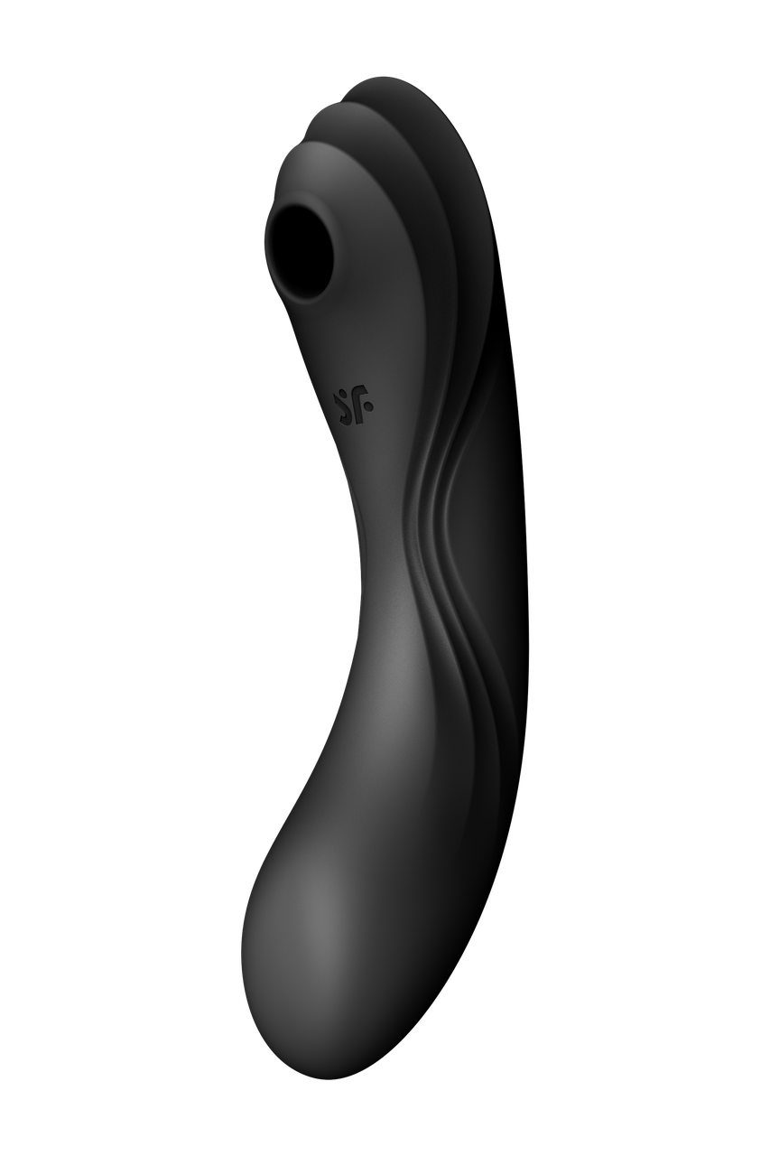 Подвійний вібратор із вакуумною стимуляцією Satisfyer Curvy Trinity 4 чорний, фото 1