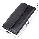 Горизонтальна барсетка-клатч чоловіча в гладкій шкірі GRANDE PELLE 11298 Чорна, фото 3