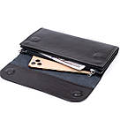 Горизонтальна барсетка-клатч чоловіча в гладкій шкірі GRANDE PELLE 11298 Чорна, фото 7