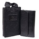 Горизонтальна барсетка-клатч чоловіча в гладкій шкірі GRANDE PELLE 11298 Чорна, фото 9