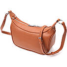 Сумка напівкруглого формату з однією ручкою з натуральної шкіри Vintage 22413 Коричнева, фото 2