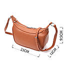 Сумка напівкруглого формату з однією ручкою з натуральної шкіри Vintage 22413 Коричнева, фото 4