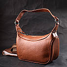 Сумка напівкруглого формату з однією ручкою з натуральної шкіри Vintage 22413 Коричнева, фото 9