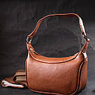 Сумка напівкруглого формату з однією ручкою з натуральної шкіри Vintage 22413 Коричнева, фото 10