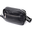 Жіноча сумка з натуральної м'якої шкіри Vintage 22436 Чорна, фото 2