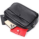 Жіноча сумка з натуральної м'якої шкіри Vintage 22436 Чорна, фото 8