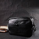 Жіноча сумка з натуральної м'якої шкіри Vintage 22436 Чорна, фото 9
