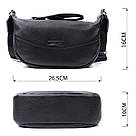 Шкіряна сумка жіноча через плече з незвичайним бігунком брелоком Vintage 22615 Чорна, фото 3