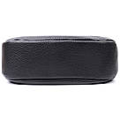 Шкіряна сумка жіноча через плече з незвичайним бігунком брелоком Vintage 22615 Чорна, фото 7