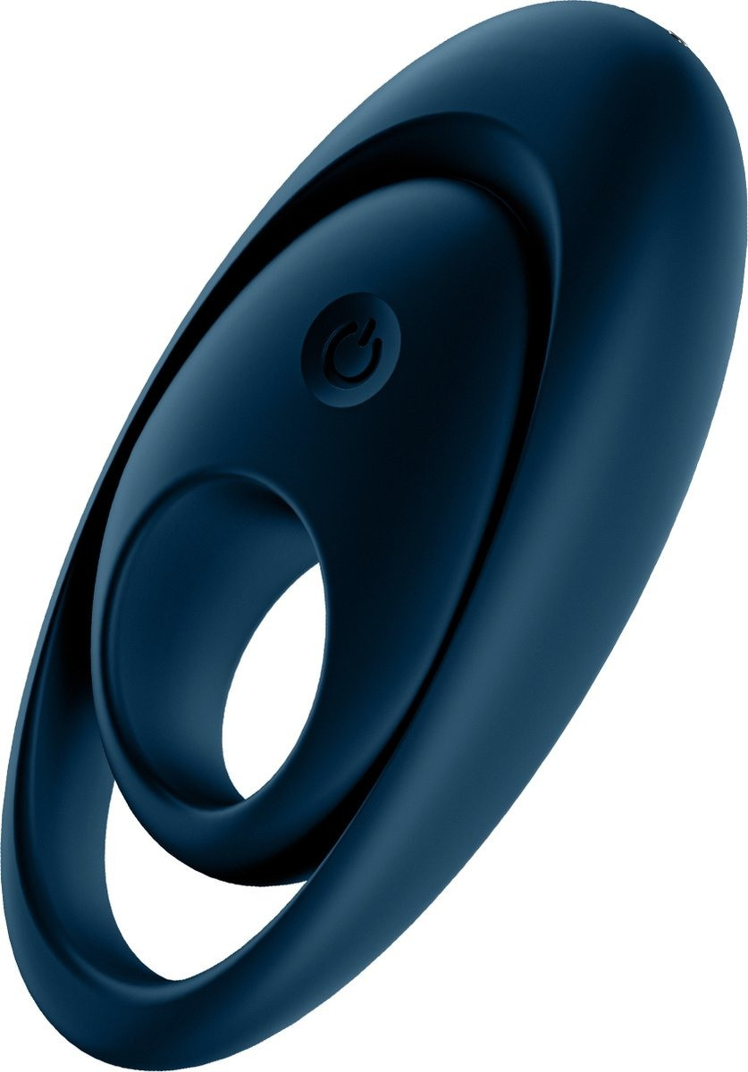 Кільце, що вібрує, для пеніса Satisfyer Glorious Duo зі стимуляцією яєчок і клітора, синє, фото 1