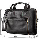Чоловіча шкіряна тонка сумка для ноутбука SHVIGEL 19117 Чорна, фото 3