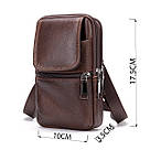 Сумка-барсетка на ремінь брюк шкіряна Vintage 20352 Коричнева, фото 3