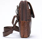 Сумка-барсетка на ремінь брюк шкіряна Vintage 20352 Коричнева, фото 7