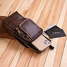 Сумка-барсетка на ремінь брюк шкіряна Vintage 20352 Коричнева, фото 9