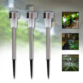 Садові світлодіодні ліхтарі на сонячних батареях 21.5 см комплект з 10 штук BS001