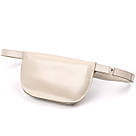 Стильна жіноча бананка із натуральної шкіри Shvigel 16391 Бежевий, фото 2