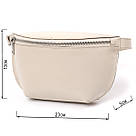 Стильна жіноча бананка із натуральної шкіри Shvigel 16391 Бежевий, фото 3