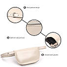 Стильна жіноча бананка із натуральної шкіри Shvigel 16391 Бежевий, фото 4