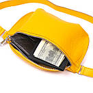 Шкіряна яскрава жіноча бананка Shvigel 16377 Жовтий, фото 6