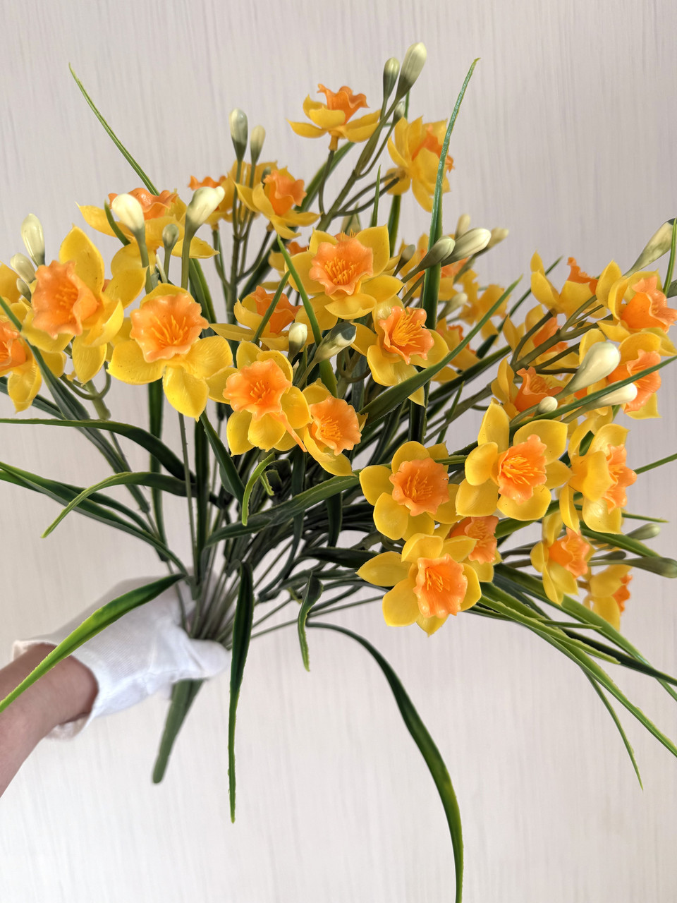 Штучні гелеві нарциси . Букет декоративних нарцисів ( 50 см ), фото 1