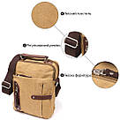 Сумка вертикальна текстильна Vintage 20154 Хакі, фото 4