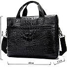 Сумка для ноутбука з тисненням під рептилію Vintage 14718 Чорна, фото 3