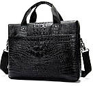 Сумка для ноутбука з тисненням під рептилію Vintage 14718 Чорна, фото 5