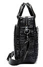 Сумка для ноутбука з тисненням під рептилію Vintage 14718 Чорна, фото 6
