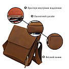 Сумка чоловіча Vintage 14159 з вінтажній шкіри Коричнева, фото 4