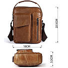 Сумка чоловіча гладка Vintage 14707 Cвітло-коричнева, фото 3