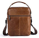 Сумка чоловіча гладка Vintage 14707 Cвітло-коричнева, фото 5