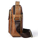 Сумка чоловіча гладка Vintage 14707 Cвітло-коричнева, фото 6