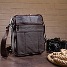 Сумка чоловіча компактна Vintage 14746 Коричнева, фото 6