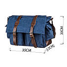 Сумка на плече текстильна Vintage 20148 Синя, фото 3