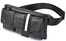 Сумка поясна шкіряна Vintage 14953 Чорна, фото 2