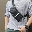 Сумка поясна шкіряна Vintage 14953 Чорна, фото 10