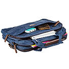 Сумка текстильна для ноутбука на два відділення Vintage 20179 Синя, фото 5