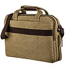 Сумка текстильна для ноутбука Vintage 20186 Хакі, фото 2