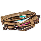 Сумка текстильна для ноутбука на два відділення Vintage 20178 Коричнева, фото 3