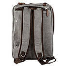 Сумка-трансоформер текстильна велика Vintage 20151 Сіра, фото 6