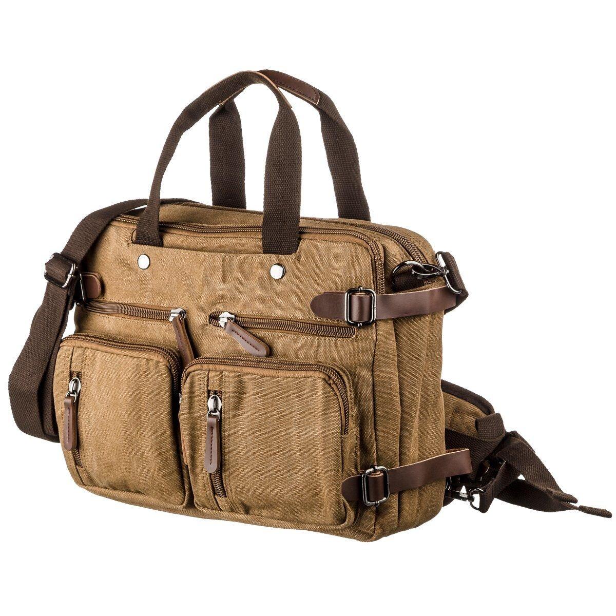 Сумка-трансформер текстильна велика Vintage 20152 Пісочна, фото 1